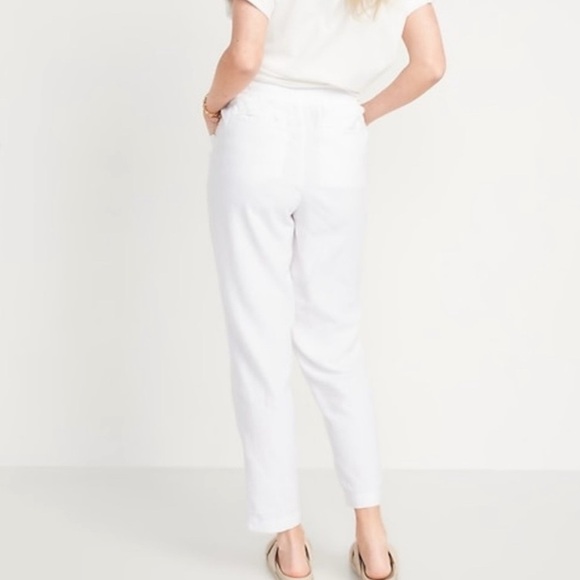 Old‎ Navy High Waisted Cropped Linen Blend Pants Size Large NWT - Picture 2 of 6